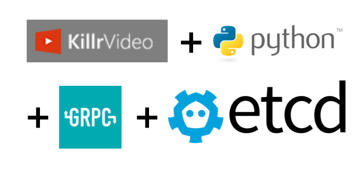 KillrVideo Python GRPC etcd logos
