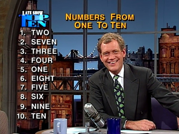 Letterman Top 10 List